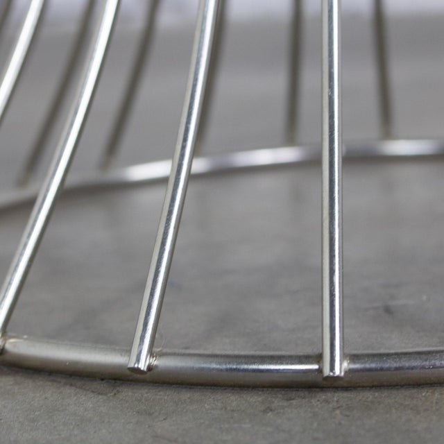 Mid-20th Century MCM Stool Manner of Warren Platner Chrome Wire Base and Black Vinyl Seat For Sale - Image 13 of 18