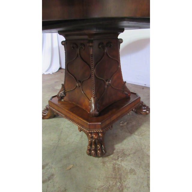Maitland - Smith 1980s Maitland Smith Round Mahogany Dining Table Chippendale Amazing For Sale - Image 4 of 7