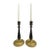 Vintage Wood and Gold Leaf Applications Tall Candleholders For Sale