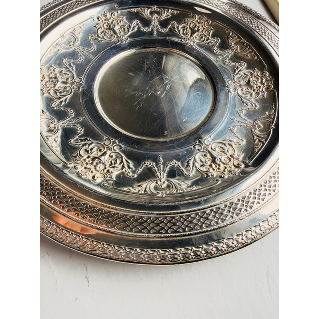 Vintage International Silver Company Silver Plated Ornate Tray , in very good condition with some scratches. 12"D