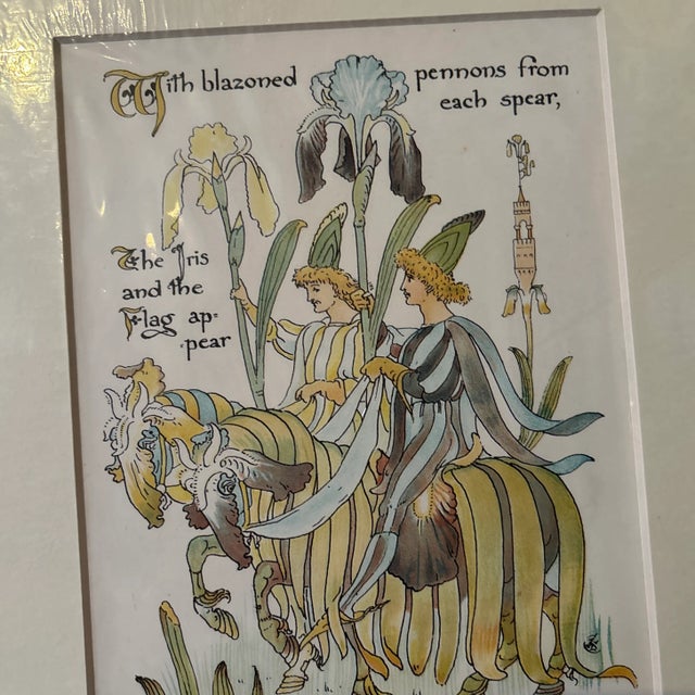 White Set of Four Matted Antique Print Chromoliths by Walter Crane. For Sale - Image 8 of 9