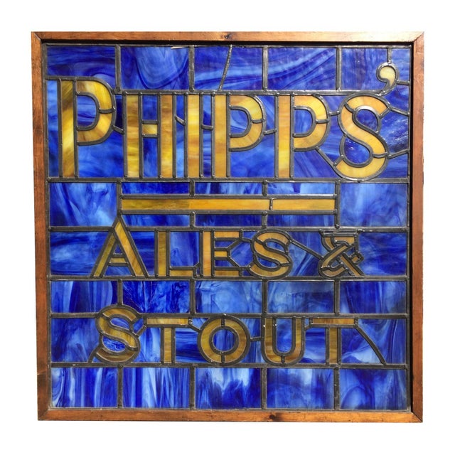 Vintage English Pub Stained Glass Window Chairish