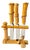 Vintage Midcentury Solingen Rostfrei Germany Bamboo-Handled Stainless Steel Appetizer or Butter Spreader Knives With Bamboo Stand, Set of 6 For Sale