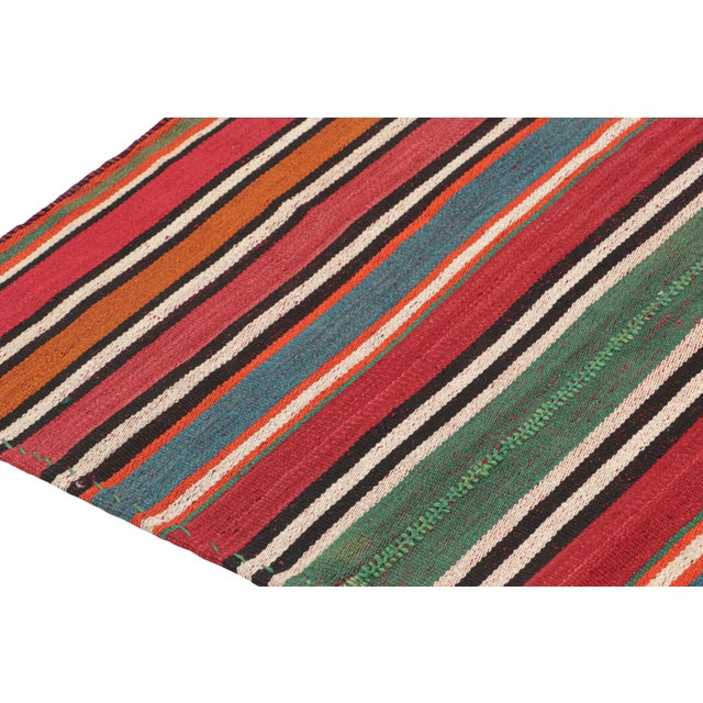 Vintage Persian Kilim in Polychromatic Stripes by Rug & Kilim For Sale In New York - Image 6 of 7