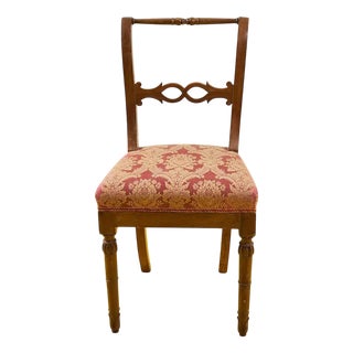 Chair in Red Damask Upholstery, 19th Century For Sale