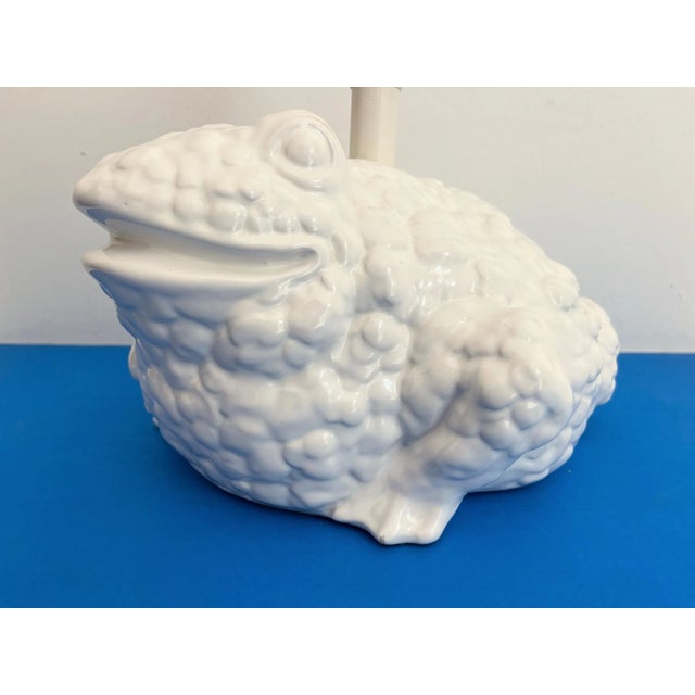 White 1960s Italian Toad Lamp & Shade For Sale - Image 8 of 18