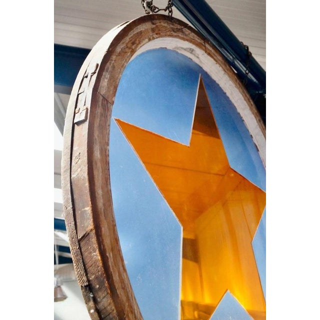 Antique Painted Glass Gable End Window, 1920 For Sale - Image 6 of 9