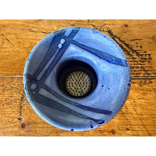 Vintage Ikebana Vase, Signed Studio Pottery For Sale - Image 4 of 6
