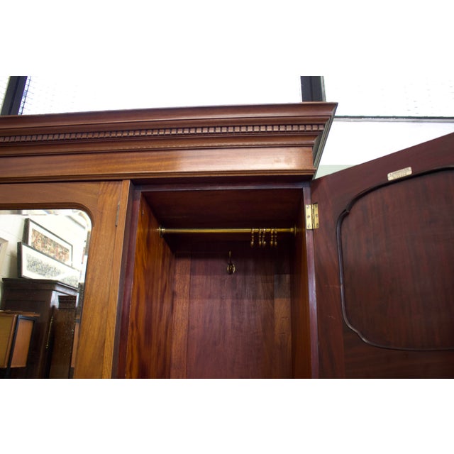 Wood Antique Edwardian Walnut Wardrobe, 1900s For Sale - Image 7 of 13