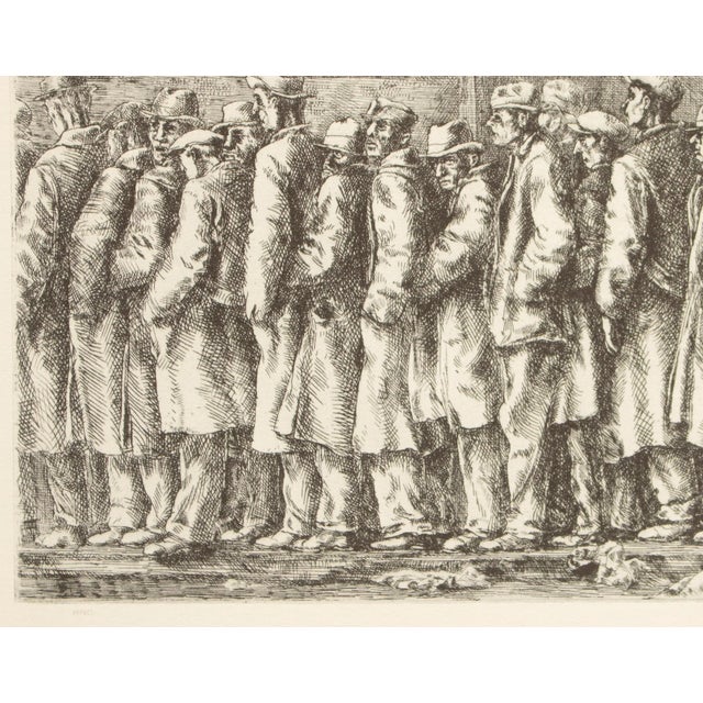 1939 After Reginald Marsh "Bread Line", First Edition Period Offset Lithograph For Sale - Image 4 of 10