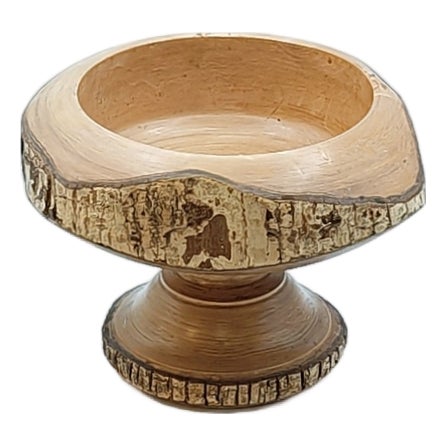 Italian Piedouche Pedestal Birch Bowl Attributed to Aldo Tura for Macabo, 1960s For Sale