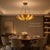 Gold Shell Pendant Chandelier Light, Modern Coastal Ceiling Fixture, Elegant Gold Decor for Living Room or Dining Area For Sale - Image 6 of 14