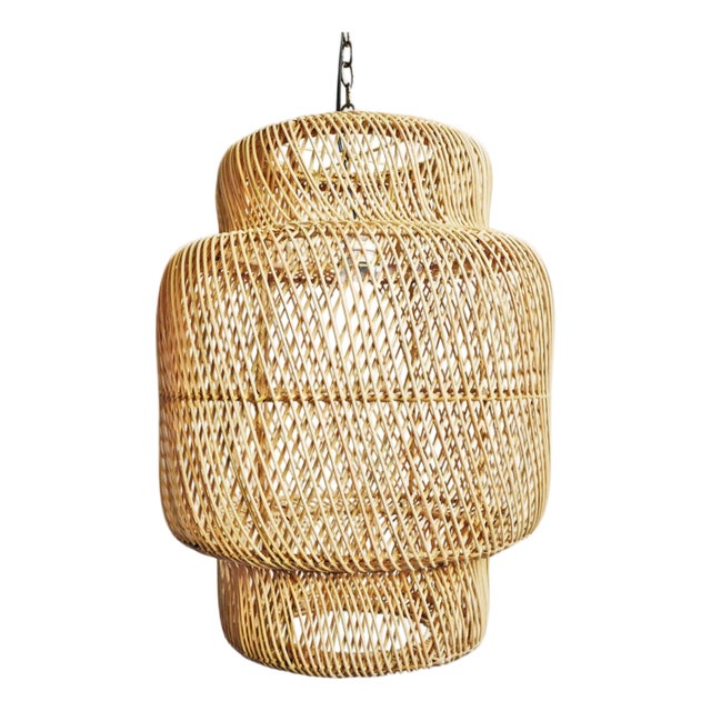 Natural Wicker Liberty Pendant Light Small For Sale