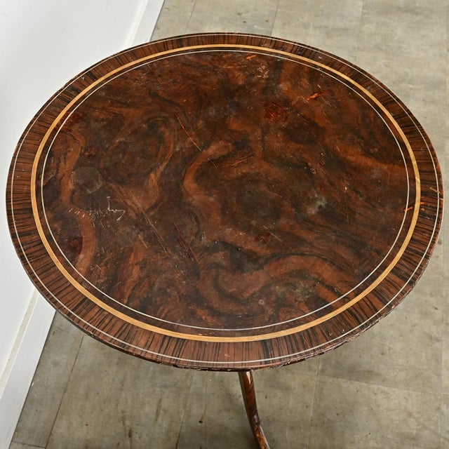 Swedish 19th Century Grain Painted Spinning Tilt-Top Table For Sale - Image 4 of 9