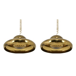 Brass Hanging Lamps by Afra & Tobia Scarpa for Flos, 1960s, Set of 2 For Sale