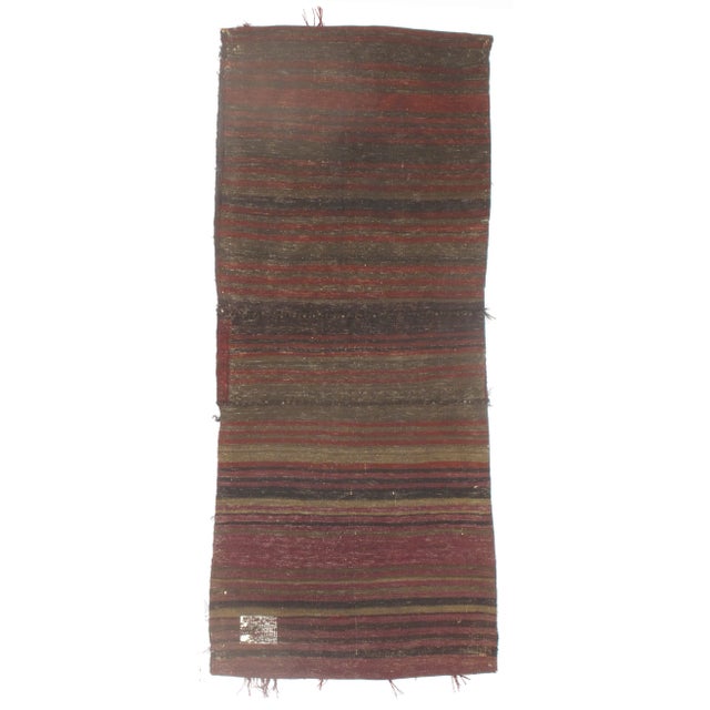 Vintage Shiraz Saddlebag, handwoven from pure wool on wool and influenced by primitive geometrical designs. From Persia.