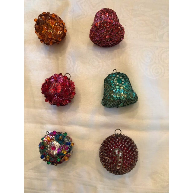 Mid 20th Century Vintage Handmade Beaded Christmas Ornaments - 12 Pieces For Sale - Image 4 of 8