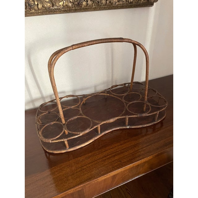 Antique Bamboo and Rattan Drinks Caddy For Sale - Image 4 of 8