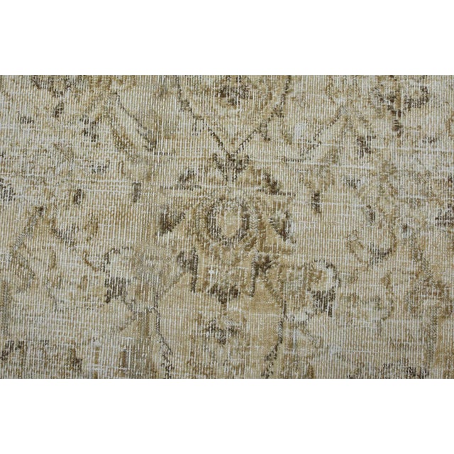 1980s Tabriz Rug 9’9” X 12’2” Beige Wool Vintage Distressed Hand-Knotted Carpet For Sale - Image 5 of 15
