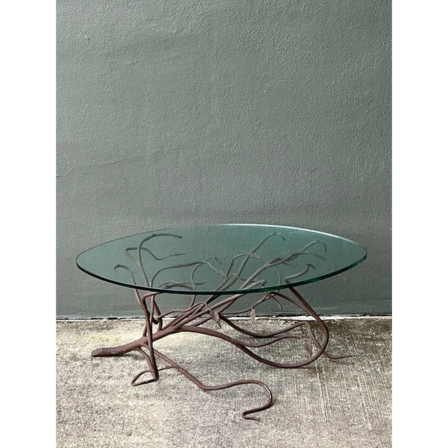 Vintage Patinated Metal Branch Coffee Table For Sale - Image 9 of 12