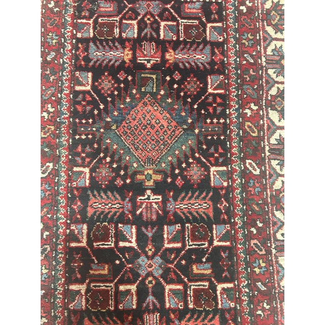 Vintage Persian Runner Rug – Handwoven Wool, Geometric Tribal Design For Sale - Image 4 of 9
