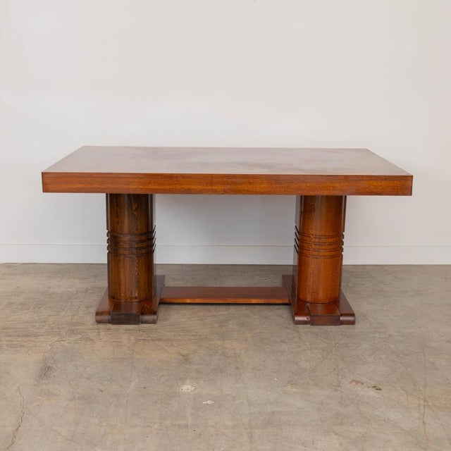 Charles Dudouyt 1940s French Carved Wood Dining Table Attributed to Charles Dudouyt For Sale - Image 4 of 18