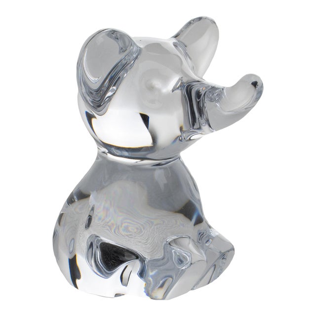 Daum France Crystal Elephant Paperweight or Decorative Sculpture For Sale