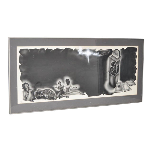 D. Rock Vintage Modern Noir Airbrush Painting Urban Art For Sale