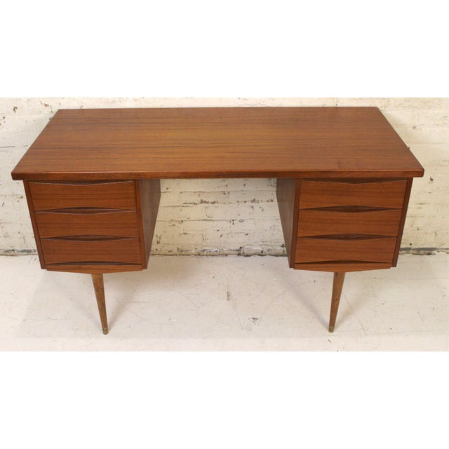 Mid-Century Modern Vintage Mid-Century Teak Desk in the Style of Arne Vodder For Sale - Image 3 of 14