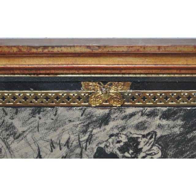 Black Antique Charcoal Drawing of Woman and Child Circa 1900 For Sale - Image 8 of 10