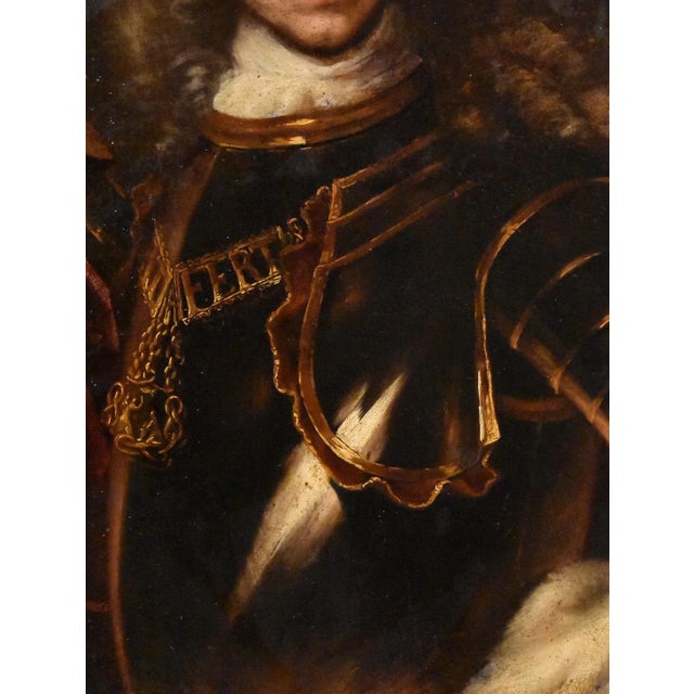 Early 18th Century Maria Giovanna Battista Clementi Detta La Clementina, King Sovereign of Savoy Clementi, 1730, Oil on Canvas, Framed For Sale - Image 5 of 13