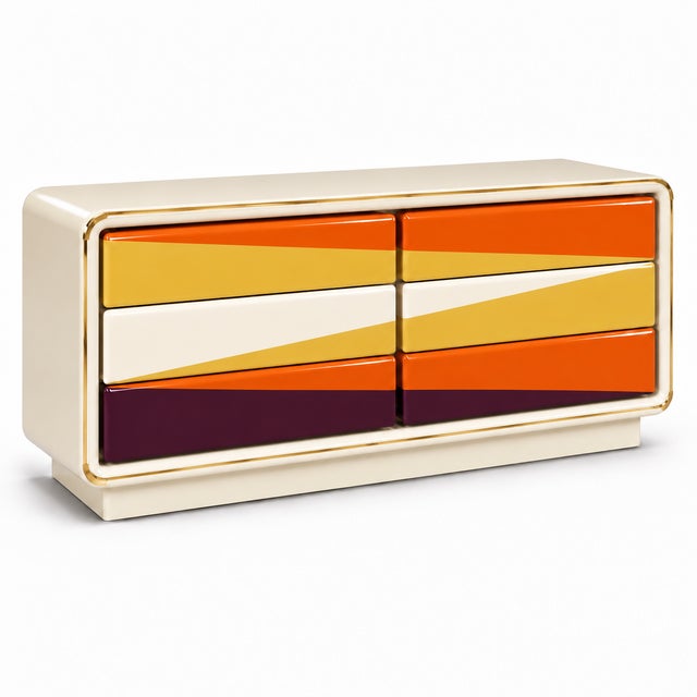 Marvelous Mid Century Vintage Modern to Postmodern Dresser For Sale - Image 4 of 5