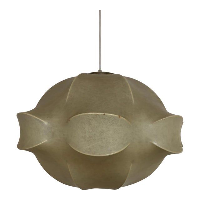 Huge Rare Cocoon Mid Century Modern Pendant Chandelier Flos Castiglioni Resin For Sale