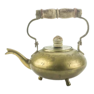 Small Brass Etched and Signed Teapot Circa 1900