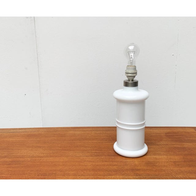 Silver Vintage Danish Glass Apoteker Table Lamp by Sidse Werner for Holmegaard For Sale - Image 8 of 18
