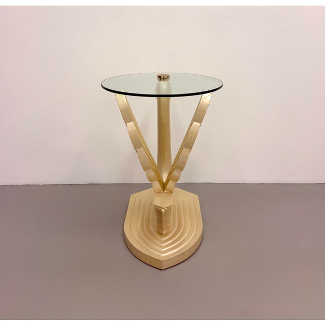 Vintage Art Deco Swan Glass Top Side Table For Sale In West Palm - Image 6 of 8