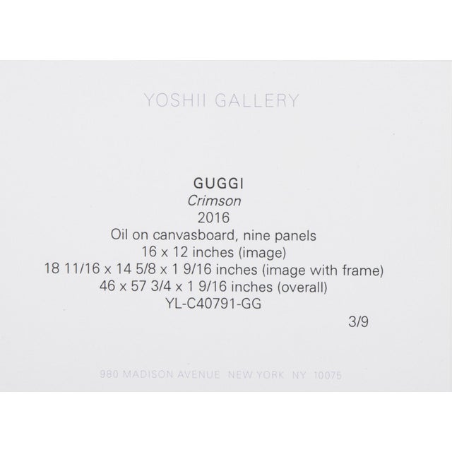 Guggi "Crimson" Oil on Canvas Board, 2016, 9 For Sale - Image 4 of 18