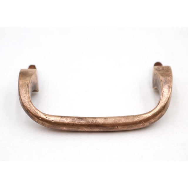 Set of Vintage 3.375 In. Brass Curved Bridge Drawer Pulls For Sale - Image 4 of 6