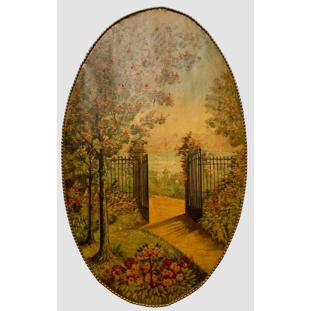 View of the Lake Decorative Wall Panel, 20th Century, Oil on Canvas For Sale - Image 15 of 15