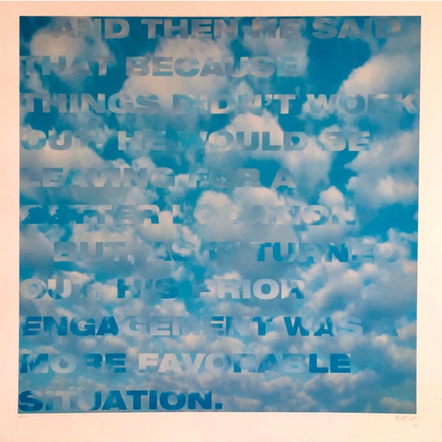 Fred Fehlau, Large Sky Blue Color Iris Print Text Based Conceptual Muse X LA Artist 1 of 2 A, 1991 For Sale - Image 4 of 7