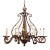 Mid Century French Louis XV Verdigris & Gilt Wrought Iron Eight-Light Chandelier For Sale