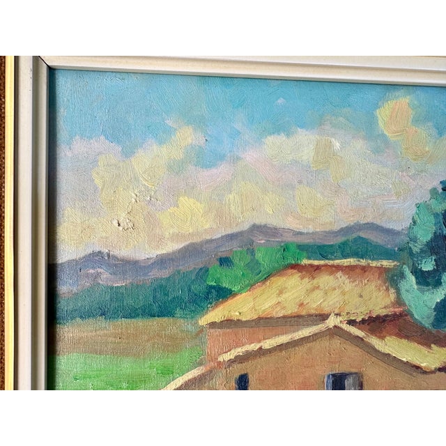 Espinosa, House in the Countryside, 1980s, Oil on Canvas For Sale - Image 3 of 9