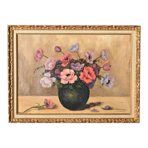French Vintage Framed Floral Still Life