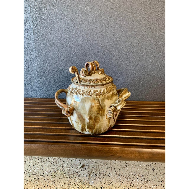 Mid 20th Century Abstract Stoneware Tureen With Ladle For Sale - Image 11 of 13