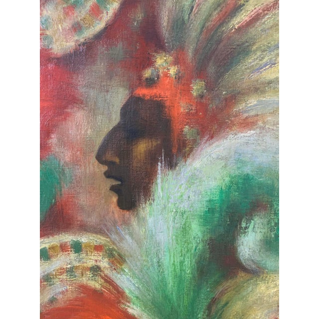 A strikingly flamboyant portrait of a Zulu Chief, from a Mardi Gras New Orleans parade, signed "Bix", ca. 1960s.