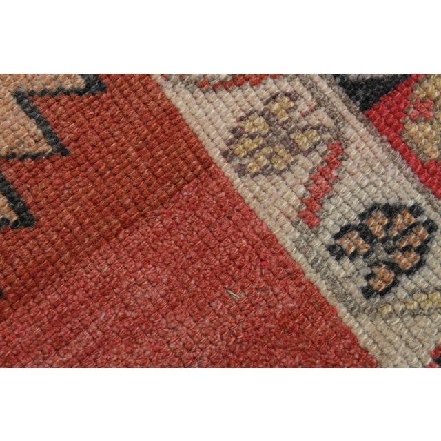 Orange 1970s Vintage Turkish Oushak Handmade Wool Cotton Orange Runner Rug For Sale - Image 8 of 11