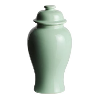 Koa Lidded Mini Ginger Jar Small, Soft Green For Sale
