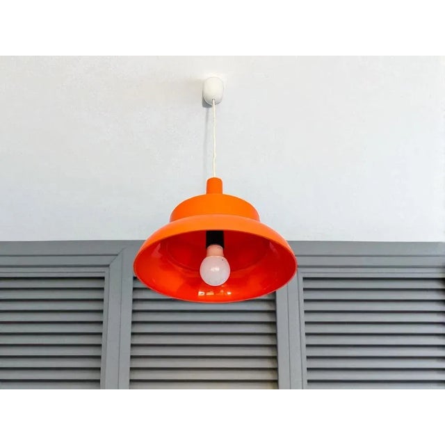 Plastic Mid-Century Modern Orange Hanging Lamp in Acrylic, 1960s For Sale - Image 7 of 13