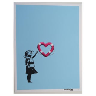 Banksy X Post Modern Vandal, Girl with Heart Shaped Float, 2021, Print For Sale