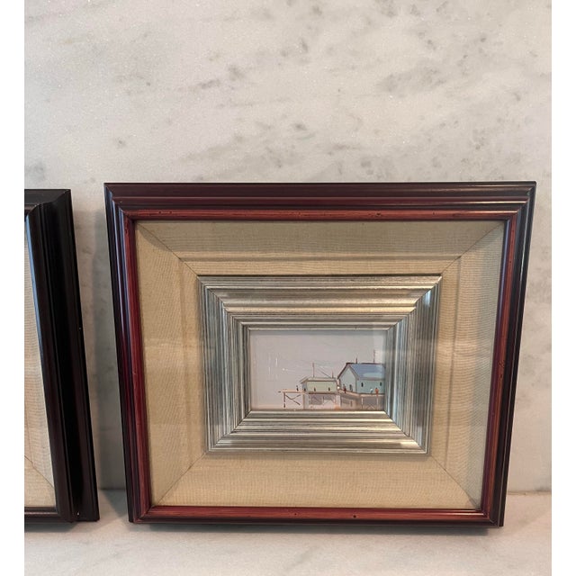 Pair of Vintage Italian School Framed Paintings For Sale - Image 11 of 12